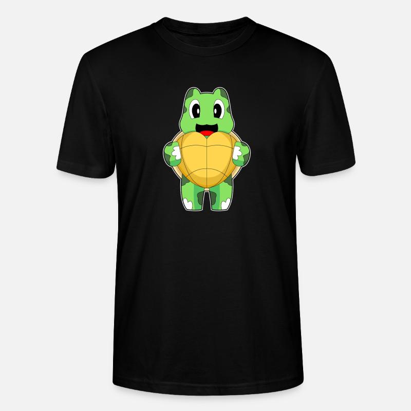 Schildkröte Herz - Stanley/Stella Unisex Bio-T-Shirt CRAFTER - Schwarz