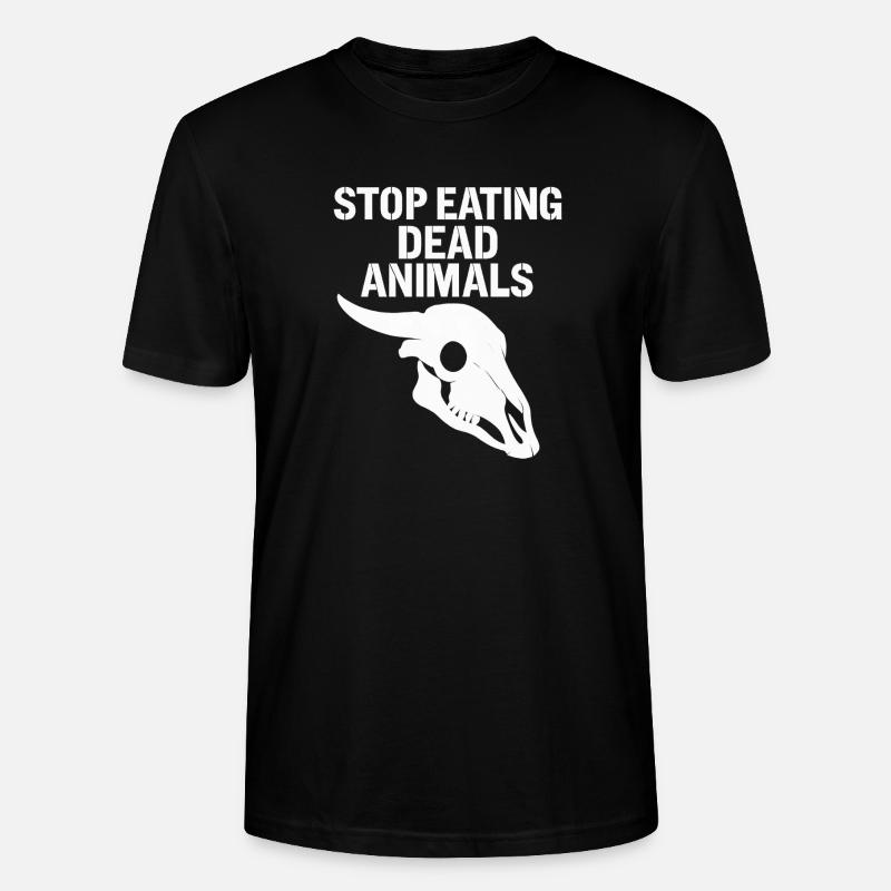 Stop Eating Dead Animals Skull - Stanley/Stella Unisex Bio-T-Shirt CRAFTER - Schwarz