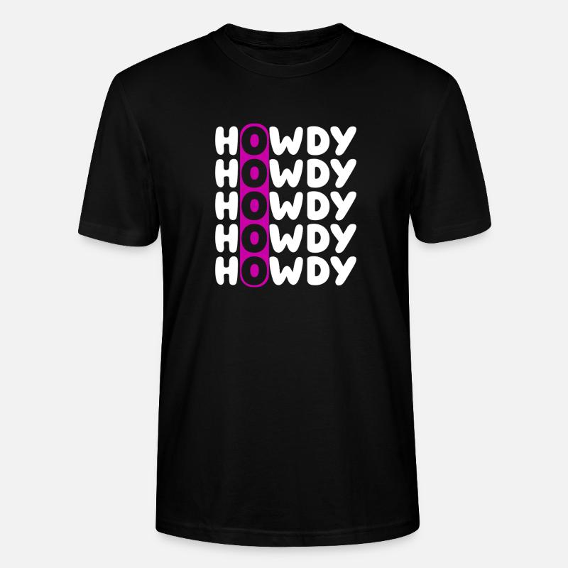 Howdy Repeat O Western Pattern - Stanley/Stella Unisex Bio-T-Shirt CRAFTER - Schwarz