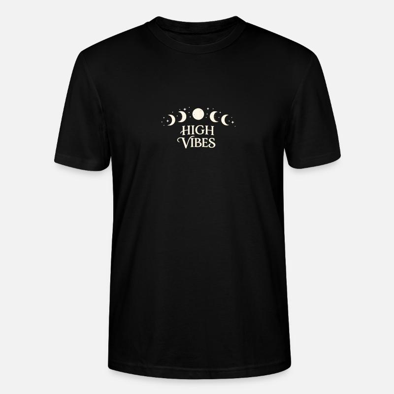 High Vibes Moon Phases Pattern - Stanley/Stella CRAFTER Unisex Organic T-Shirt - black