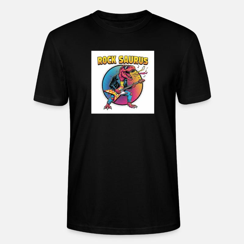 Rock Saurus Gitarrenheld - Stanley/Stella Unisex Bio-T-Shirt CRAFTER - Schwarz