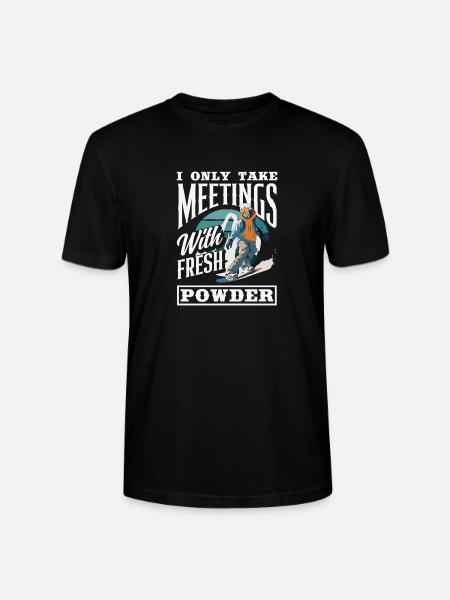 Snowboarding Snowboard Meeting Chairlift - Stanley/Stella CRAFTER Unisex Organic T-Shirt - black