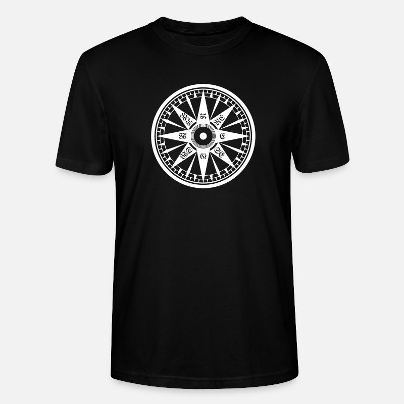 Kompass / Compass – Windrose, Schiffskompass - Stanley/Stella Unisex Bio-T-Shirt CRAFTER - Schwarz