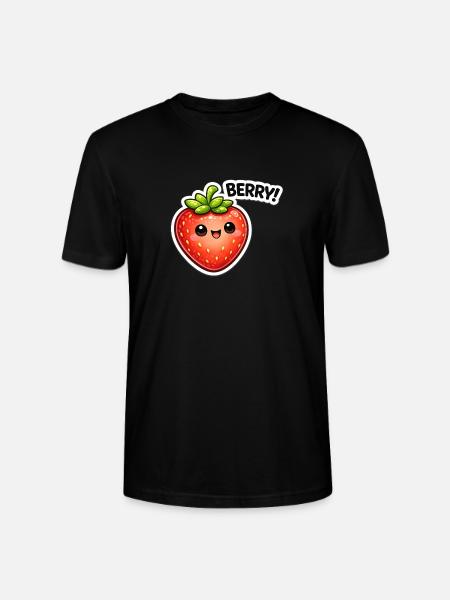 Berry Sticker Kawaii Stil - Stanley/Stella Unisex Bio-T-Shirt CRAFTER - Schwarz