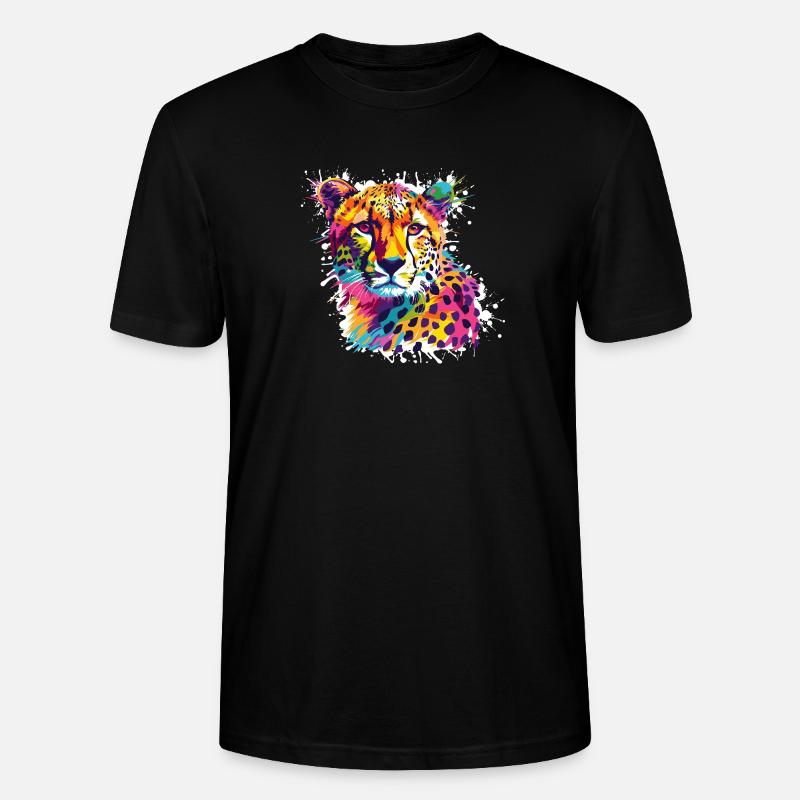 Gepard Leopard Graffiti - Stanley/Stella Unisex Bio-T-Shirt CRAFTER - Schwarz