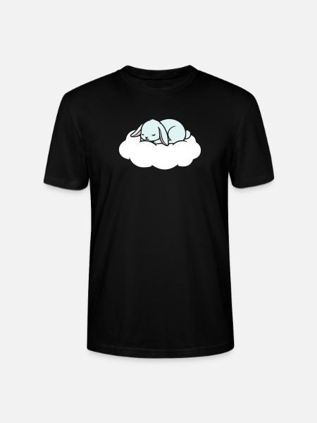 Sleeping Rabbit on Cloud Dream - Stanley/Stella CRAFTER Unisex Organic T-Shirt - black