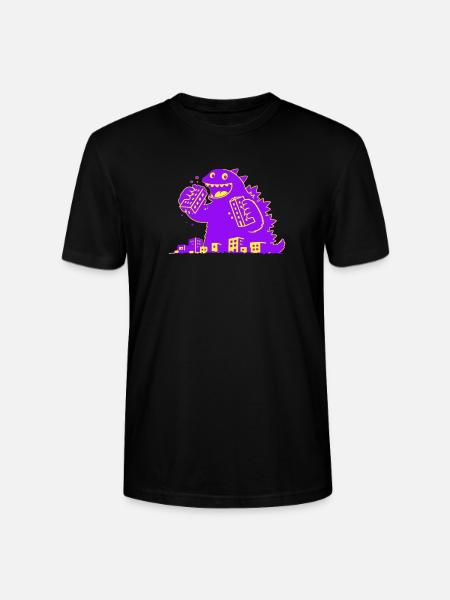 Monster frisst Stadt - Stanley/Stella Unisex Bio-T-Shirt CRAFTER - Schwarz