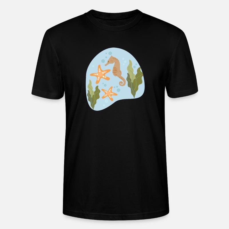 Seepferdchen - Stanley/Stella Unisex Bio-T-Shirt CRAFTER - Schwarz
