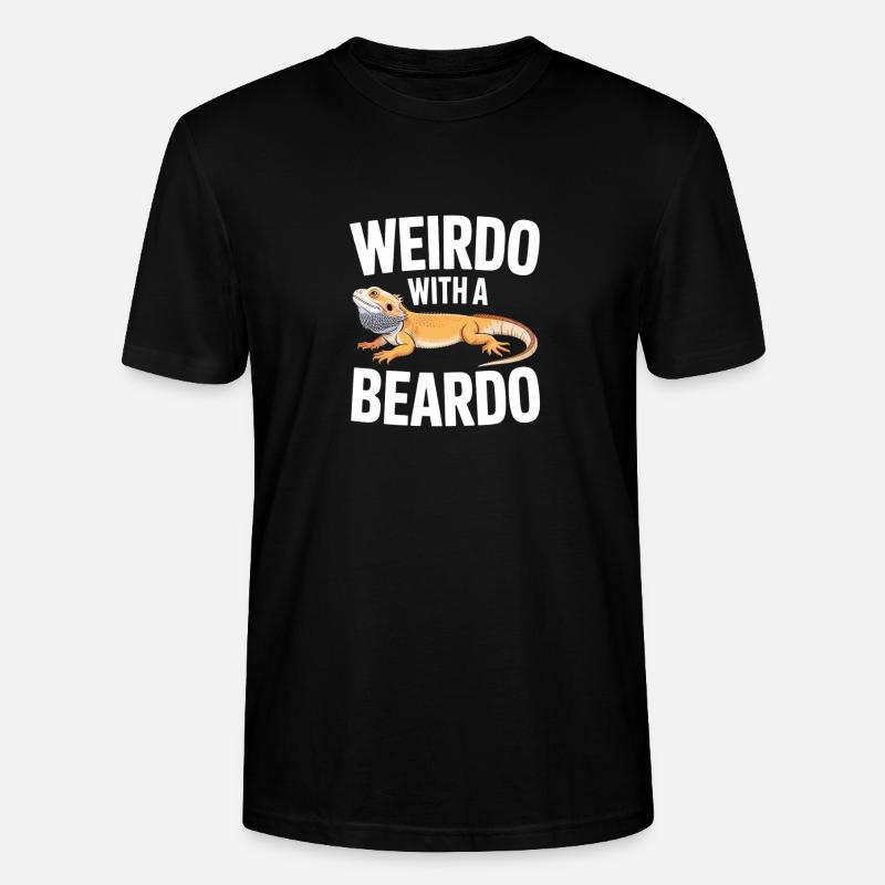 Beardo Lizard Caption Tee - Stanley/Stella CRAFTER Unisex Organic T-Shirt - black