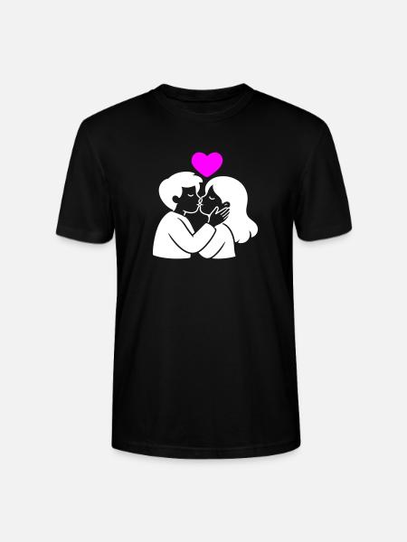 Verliebt Paar Herz Liebe - Stanley/Stella Unisex Bio-T-Shirt CRAFTER - Schwarz