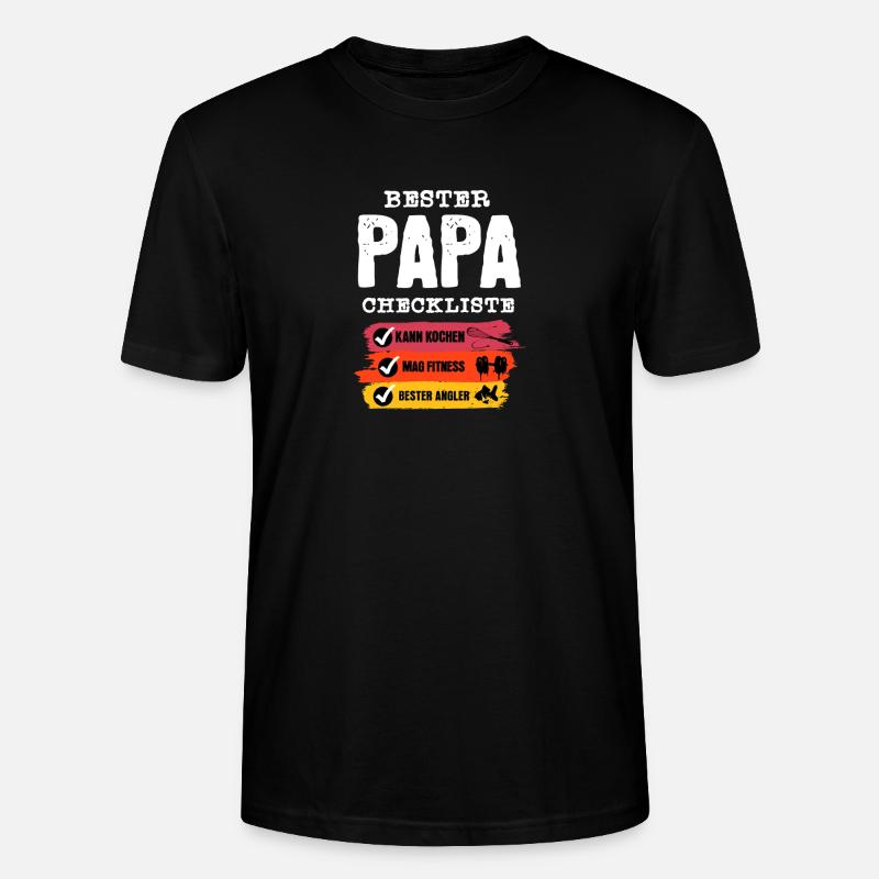 Bester Papa Checkliste  - Stanley/Stella Unisex Bio-T-Shirt CRAFTER - Schwarz
