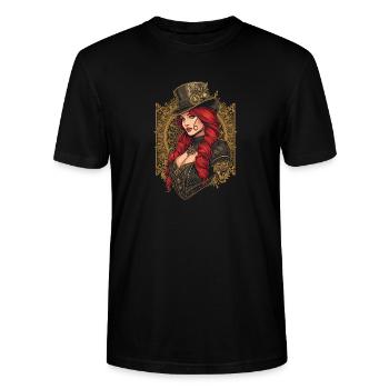 Femmes Steampunk Magnifiques Steampunk - T-shirt bio CRAFTER Stanley Stella Unisexe - noir - Devant - Alina (178cm) & Michal (187cm)