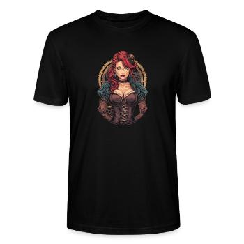 Femmes Steampunk Magnifiques Steampunk - T-shirt bio CRAFTER Stanley Stella Unisexe - noir - Devant - Alina (178cm) & Michal (187cm)