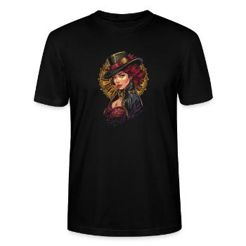 Femmes Steampunk Magnifiques Steampunk - T-shirt bio CRAFTER Stanley Stella Unisexe - noir - Devant - Alina (178cm) & Michal (187cm)