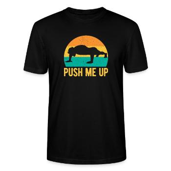 Fitness Fanatics Push Me Up Calisthenics Gym - Stanley/Stella Unisex Bio-T-Shirt CRAFTER - Schwarz - Vorne - Alina (178cm) & Michal (187cm)