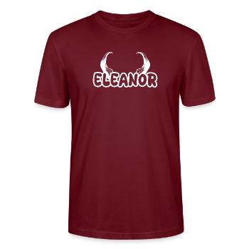 Eleanor dans le rôle d’Eleanor - T-shirt bio CRAFTER Stanley Stella Unisexe - bordeaux - Devant - Alina (178cm) & Michal (187cm)