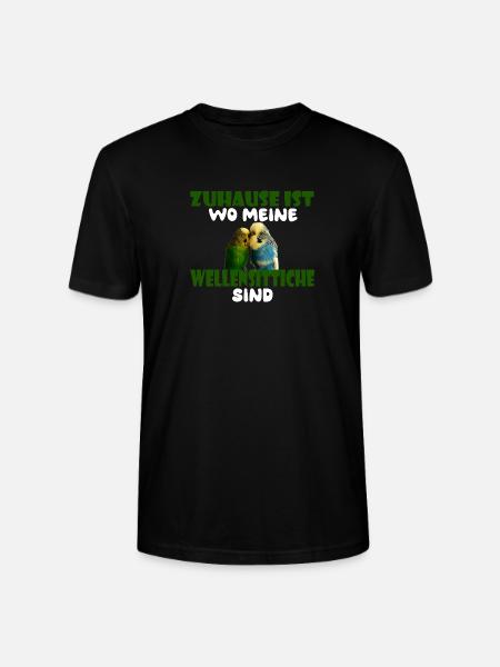 Home is where my budgies are - Stanley/Stella CRAFTER Unisex Organic T-Shirt - black