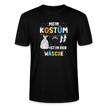 Mein Kostüm ist in der Wäsche – Lustiges Karneval  - Stanley/Stella Unisex Bio-T-Shirt CRAFTER - Schwarz - Vorne - Alina (178cm) & Michal (187cm)