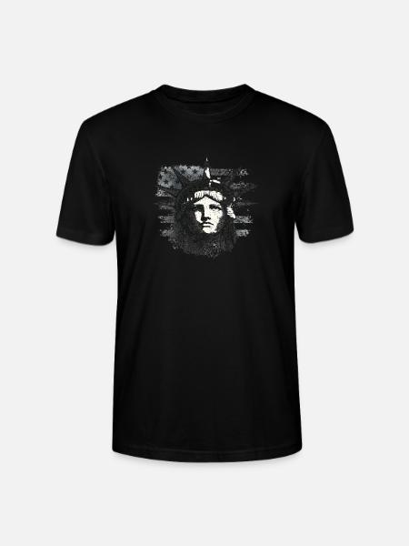 Freiheitsstatue mit US-Flagge - Stanley/Stella Unisex Bio-T-Shirt CRAFTER - Schwarz