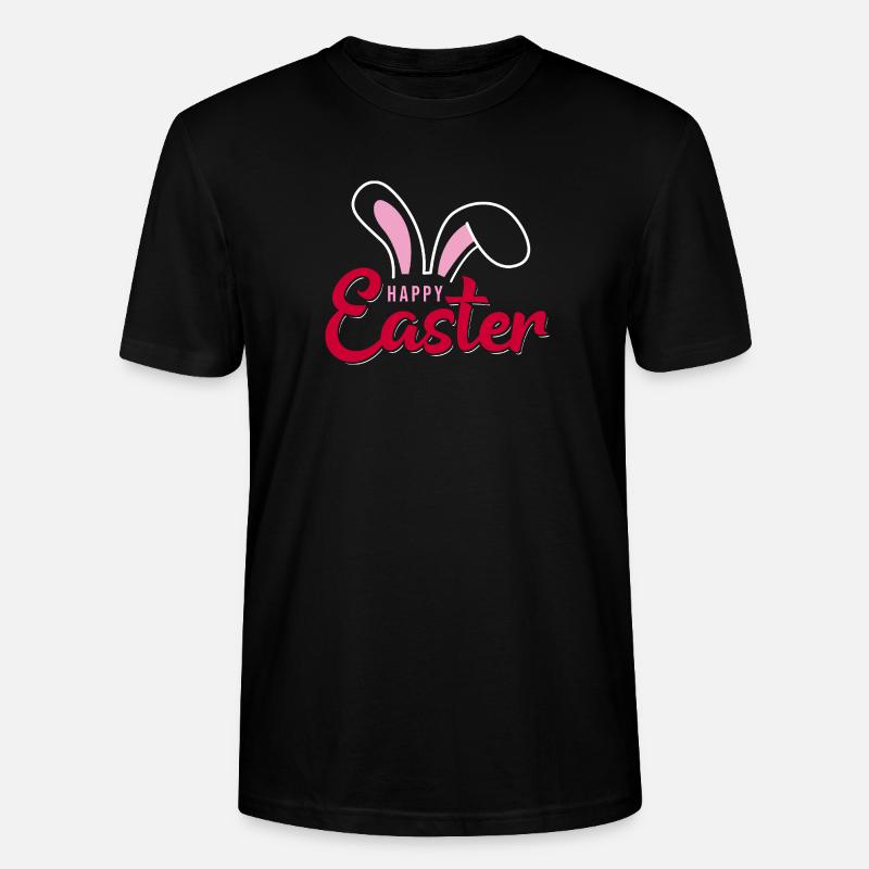 Happy Easter Bunny Scripture - Stanley/Stella CRAFTER Unisex Organic T-Shirt - black