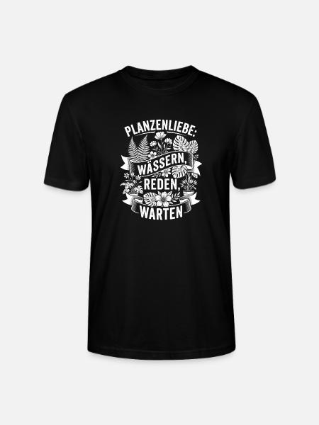 Plant love: watering, talking, waiting - Stanley/Stella CRAFTER Unisex Organic T-Shirt - black