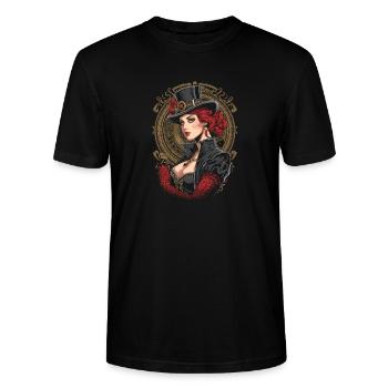Femmes Steampunk Magnifiques Steampunk - T-shirt bio CRAFTER Stanley Stella Unisexe - noir - Devant - Alina (178cm) & Michal (187cm)