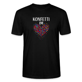 Carnival confetti in the heart of Shrovetide Carnival - Stanley/Stella CRAFTER Unisex Organic T-Shirt - black - Front - Alina (178cm) & Michal (187cm)