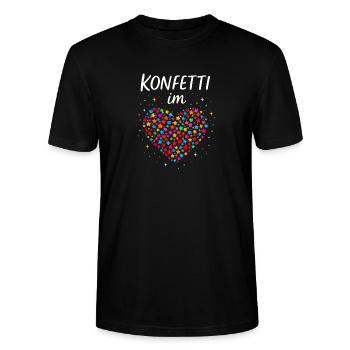 Carnival confetti in the heart of Shrovetide Carnival - Stanley/Stella CRAFTER Unisex Organic T-Shirt - black - Front - Alina (178cm) & Michal (187cm)
