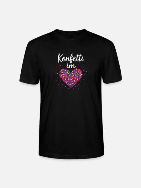 Karneval Konfetti Im Herzen Fastnacht Fasching  - Stanley/Stella Unisex Bio-T-Shirt CRAFTER - Schwarz