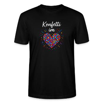 Carnival confetti in the heart of Shrovetide Carnival - Stanley/Stella CRAFTER Unisex Organic T-Shirt - black - Front - Alina (178cm) & Michal (187cm)