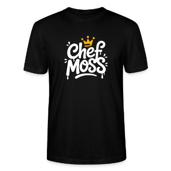 Chef Moss Crown Logo - Stanley/Stella CRAFTER Unisex Organic T-Shirt - black - Front - Alina (178cm) & Michal (187cm)