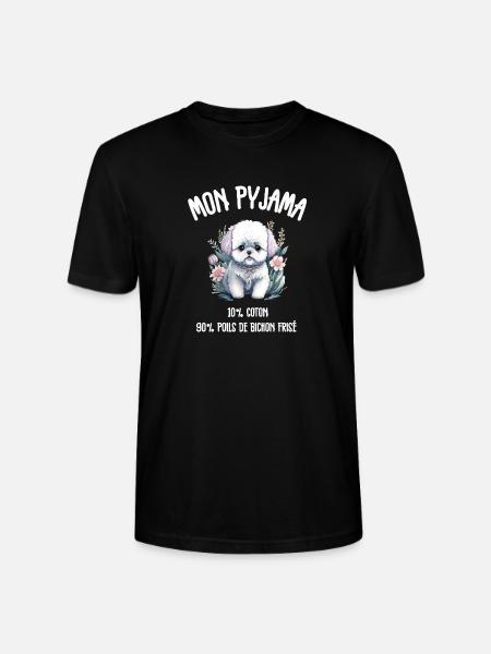 Lustiger Hund Bichon-Schlafanzug - Stanley/Stella Unisex Bio-T-Shirt CRAFTER - Schwarz