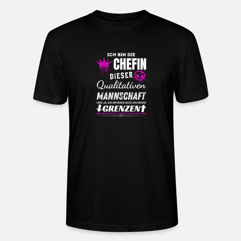 Chefin Qualitativen Mannschaft Chefin Geschenke - T-shirt bio CRAFTER Stanley Stella Unisexe - noir