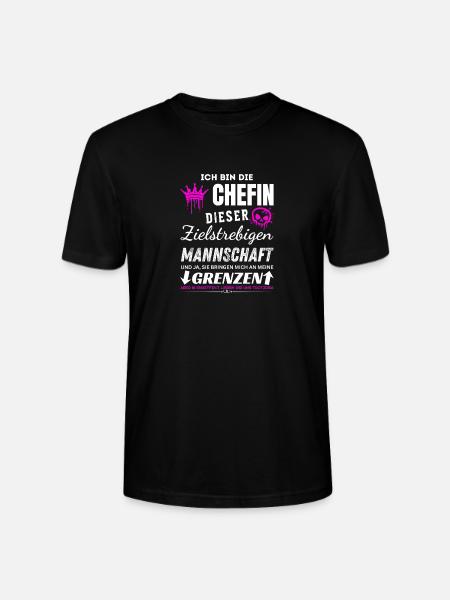 Chefin Zielstrebigen Mannschaft Chefin Geschenke - Stanley/Stella Unisex Bio-T-Shirt CRAFTER - Schwarz