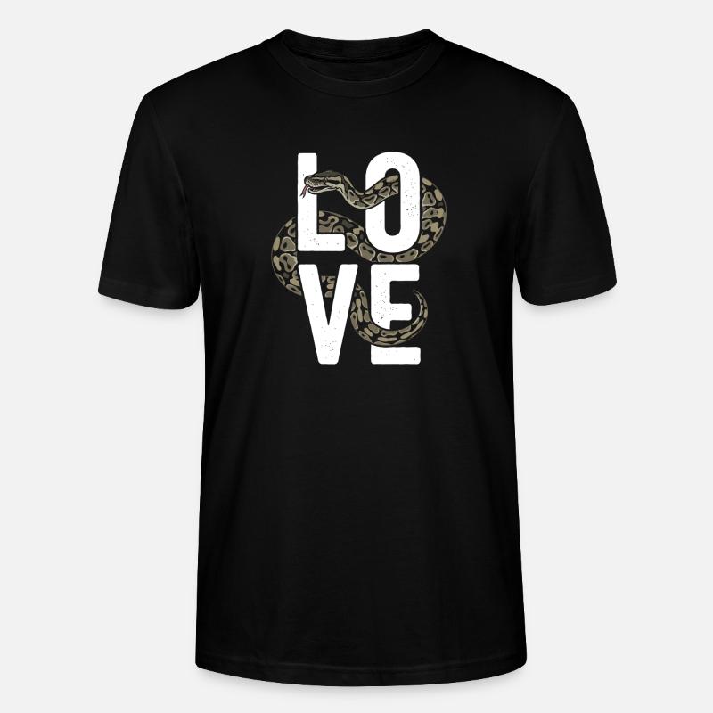 Königspython Schlangen LOVE Terrarium Python - Stanley/Stella Unisex Bio-T-Shirt CRAFTER - Schwarz