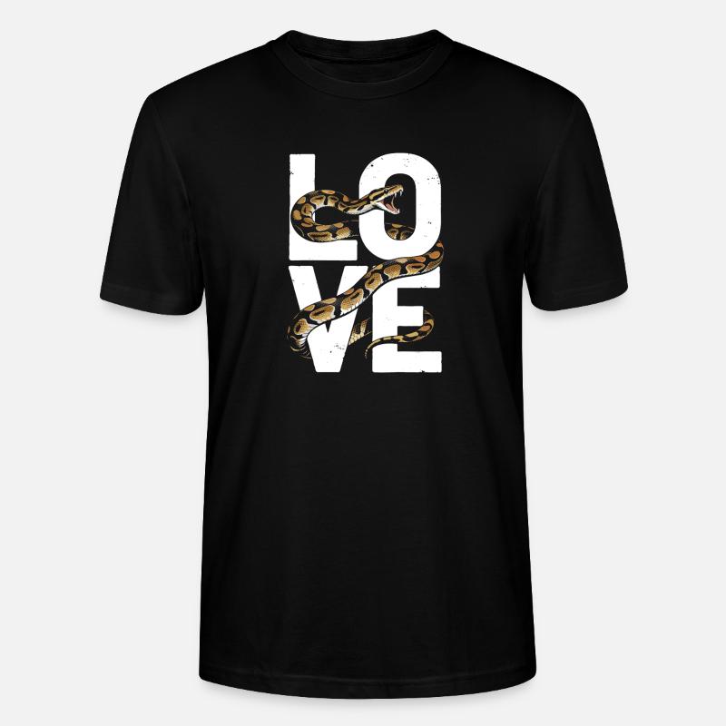 Königspython Schlangen LOVE Terrarium Python - Stanley/Stella Unisex Bio-T-Shirt CRAFTER - Schwarz