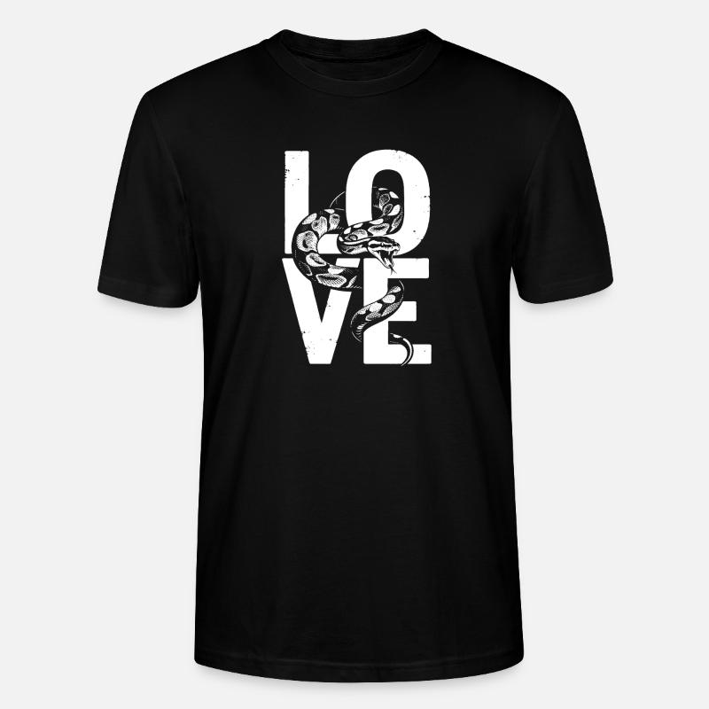 Königspython Schlangen LOVE Terrarium Python - Stanley/Stella Unisex Bio-T-Shirt CRAFTER - Schwarz