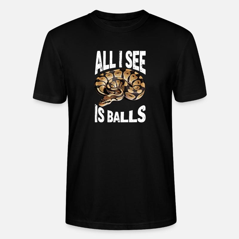 Königspython Schlangen Liebhaber Terrarium Python - Stanley/Stella Unisex Bio-T-Shirt CRAFTER - Schwarz