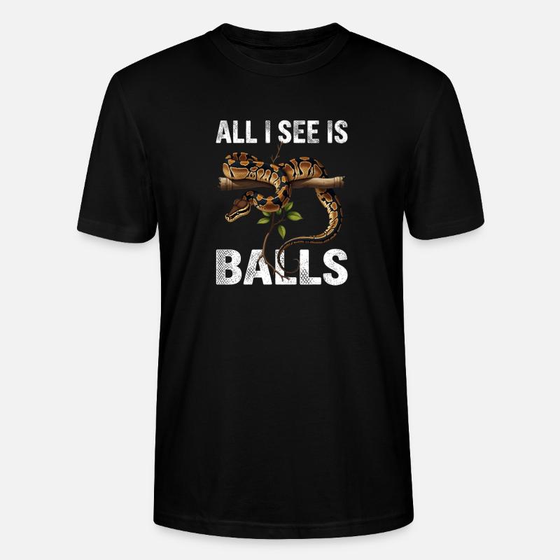 Königspython Schlangen Liebhaber Terrarium Python - Stanley/Stella Unisex Bio-T-Shirt CRAFTER - Schwarz