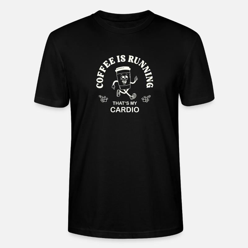 Coffee Is Running – Kaffeetrinker Spruch retro - Stanley/Stella Unisex Bio-T-Shirt CRAFTER - Schwarz