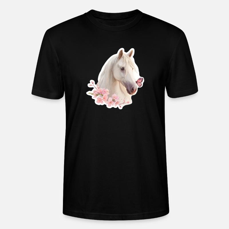 Cheval avec papillon - T-shirt bio CRAFTER Stanley Stella Unisexe - noir