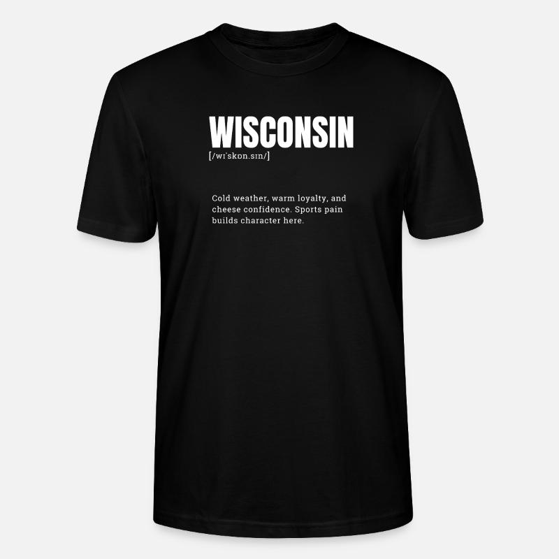 Wisconsin Blockschrift Stil - Stanley/Stella Unisex Bio-T-Shirt CRAFTER - Schwarz