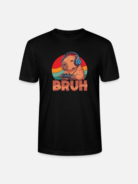 Capybaras Retro Bruh Gaming Mignons - T-shirt bio CRAFTER Stanley Stella Unisexe - noir
