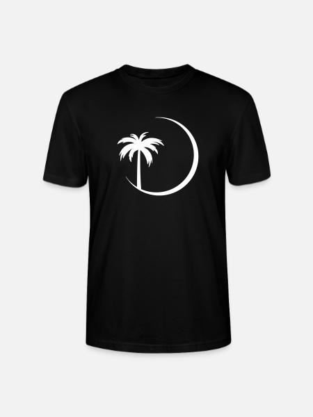 Palm tree in circle silhouette - Stanley/Stella CRAFTER Unisex Organic T-Shirt - black