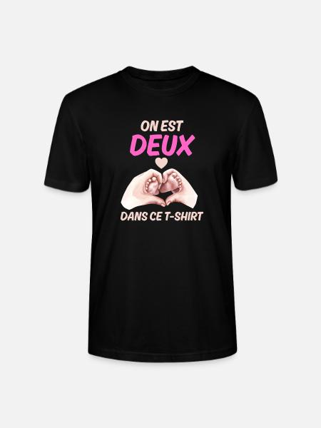 Annonce Bébé Message Amour Grossesse - T-shirt bio CRAFTER Stanley Stella Unisexe - noir