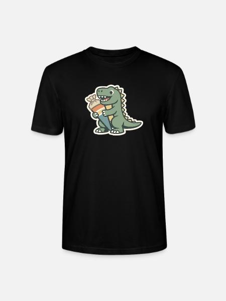 Dino Einschulung Personalisierbar Name Schule - Stanley/Stella Unisex Bio-T-Shirt CRAFTER - Schwarz
