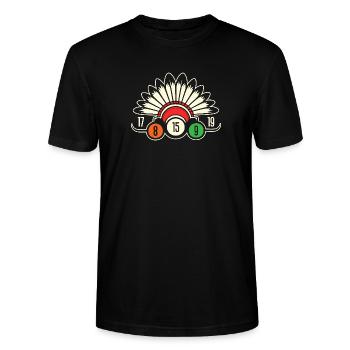 Bingo Bingo Indiens Bingo - T-shirt bio CRAFTER Stanley Stella Unisexe - noir - Devant - Alina (178cm) & Michal (187cm)
