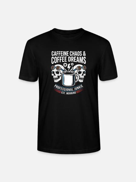 Kaffeechaos Skulls Morgenjunkie Design - Stanley/Stella Unisex Bio-T-Shirt CRAFTER - Schwarz