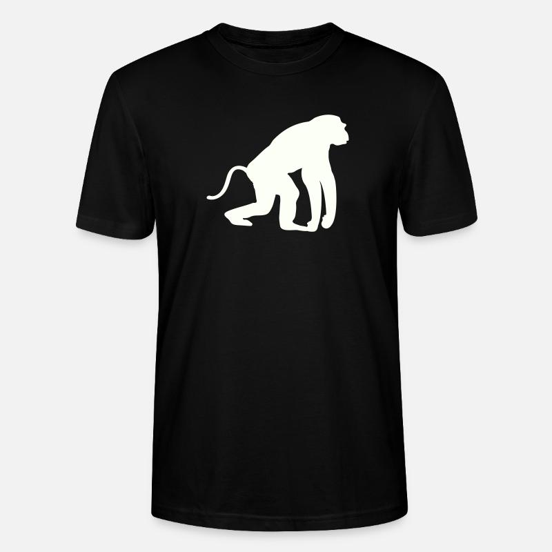Affe Silhouette - Stanley/Stella Unisex Bio-T-Shirt CRAFTER - Schwarz