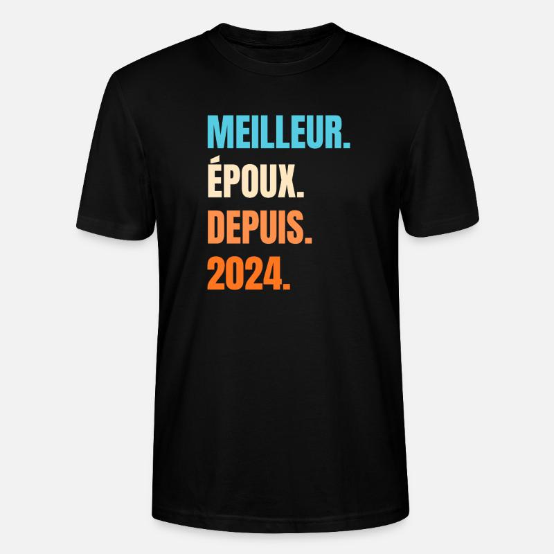 Bester Ehemann seit 2024 Geschenk-Ehemann - Stanley/Stella Unisex Bio-T-Shirt CRAFTER - Schwarz